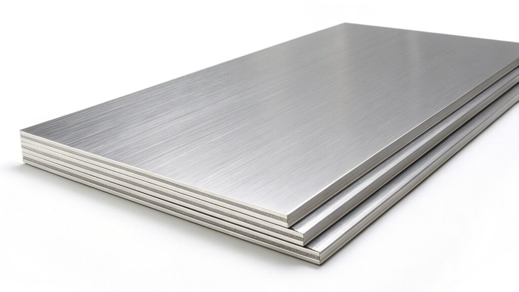 Five icons in a row, each representing a key fact about aluminum.